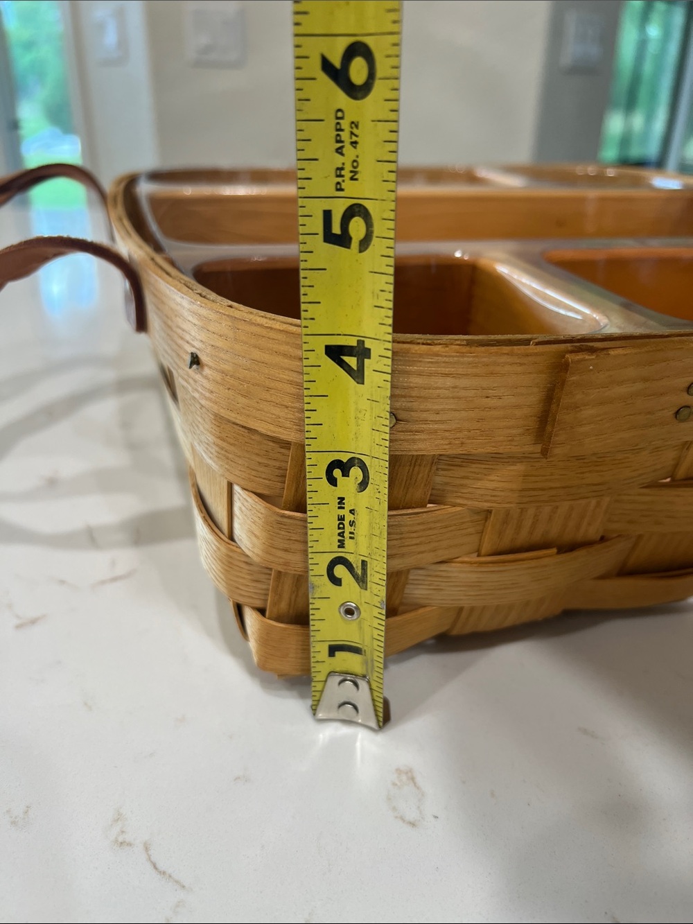 Peterboro Divided Basket Organizer Wood Picnic Caddy Insert USA - Picture 16 of 16
